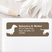 Étiquette Dachshund Dog Silhouette Wiener Dog Adresse de ret (En situation)