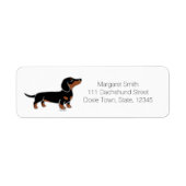 Étiquette Dachshund noir et feu posant (Devant)
