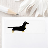 Étiquette dachshund noir et silhouette tan (En situation)