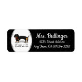 Étiquette Dachshund pourri (S noir & tan) mignon chien (Devant)