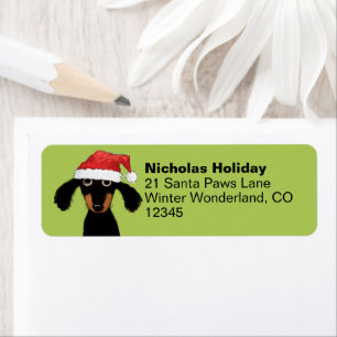 Étiquette Dachshund Santas mignonne Christmas Wiener Dog Adr