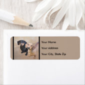 Étiquette Dachshund (Smooth) Peinture - Art Chien original (En situation)