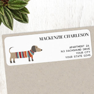 Étiquette Dachshund Wiener Saucisse Chien Adresse de retour