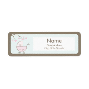 Étiquette d'Addess de baby shower de chariot -