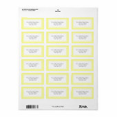 Étiquette d'adresse à double encadré jaune doux (Feuille entière)