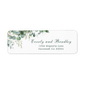 Étiquette d'adresse à l'aquarelle de eucalyptus ve (Devant)