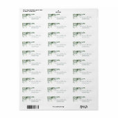Étiquette d'adresse à l'aquarelle de eucalyptus ve (Feuille entière)