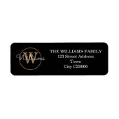 Étiquette d'adresse à monogramme de script moderne (Devant)