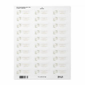 Étiquette d'adresse à monogramme doré et feuillage (Feuille entière)