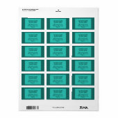 Étiquette d'adresse à points Teal Turquoise (Feuille entière)