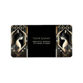 Étiquette d'adresse abstraite de chat noir décorat (Devant)