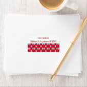 Étiquette d'adresse argyle pour Noël Rouge Bleu &  (En situation)