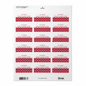 Étiquette d'adresse argyle pour Noël Rouge Bleu &  (Feuille entière)