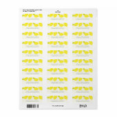 Étiquette d'adresse au citron peint à la main (Feuille entière)