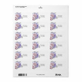 Étiquette d'adresse au pivoine (Feuille entière)