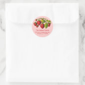 Étiquette d'adresse aux fraises fraîches (Sac)