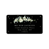 Étiquette d'adresse Baie de neige noire + Eucalypt (Devant)