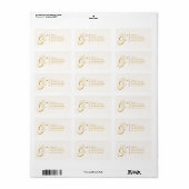 Étiquette d'adresse blanche avec monogramme de cou (Feuille entière)