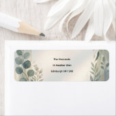 Étiquette d'adresse botanique florale bleue (En situation)