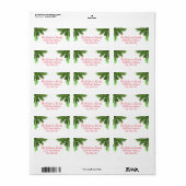 Étiquette d'adresse - Branche de pin (Feuille entière)