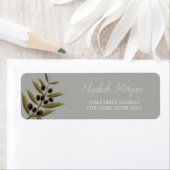 Étiquette d'adresse Chic Romantique Branche d'Oliv (En situation)
