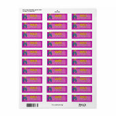 Étiquette d'adresse Chouette Sarcelle Violette (Feuille entière)