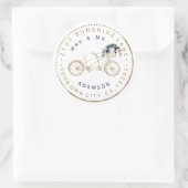 Étiquette d'adresse circulaire Fleur Bleue Blush V (Sac)