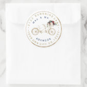 Étiquette d'adresse circulaire pour vélo floral bl (Sac)