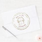 Étiquette d'adresse circulaire voiture or charme j (Enveloppe)