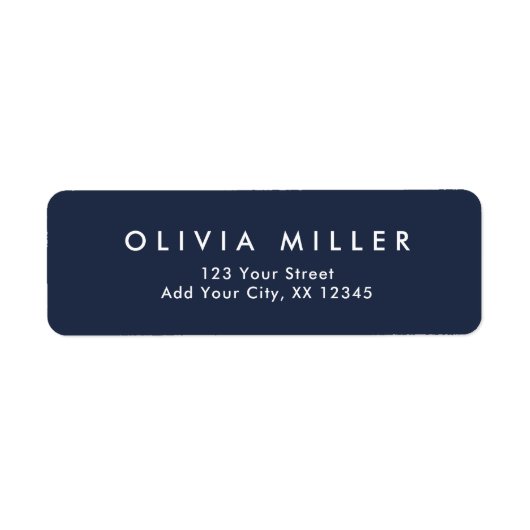 Étiquette d'adresse Classique - Bleu Nuit Foncé (Devant)