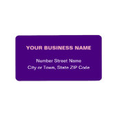 Étiquette d'adresse commerciale violette basée sur (Devant)