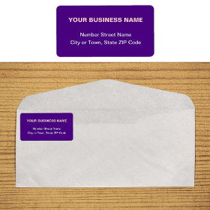 Étiquette d'adresse commerciale violette basée sur