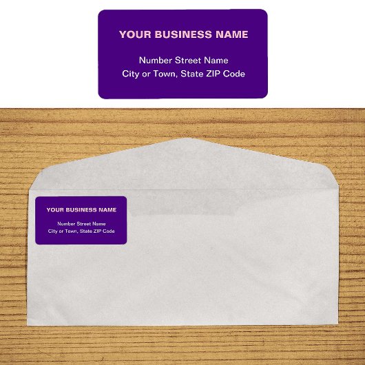 Étiquette d'adresse commerciale violette basée sur
