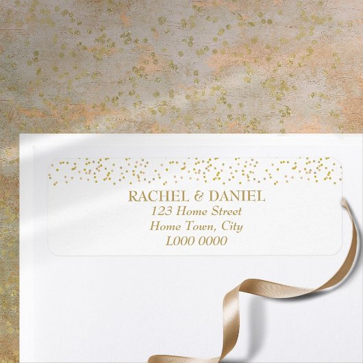 Étiquette d'adresse Confetti Poussière d'Or
