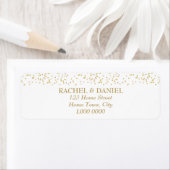 Étiquette d'adresse Confetti Poussière d'Or (En situation)