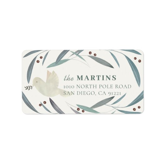 Étiquette d'adresse Crème Blanc Colombe Blanche (Devant)