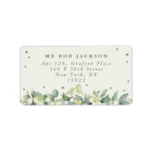 Étiquette d'adresse Crème Snowberry + Eucalyptus (Devant)