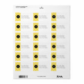 Étiquette d'adresse - Damassé Jaune & Monogramme (Feuille entière)