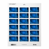 Étiquette d'adresse d'arbre de Noël Blue Sparkle (Feuille entière)