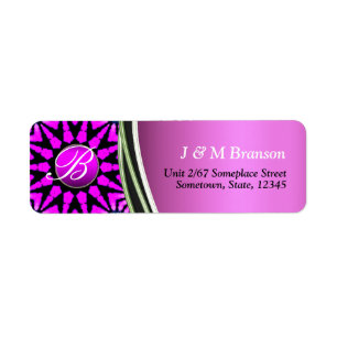 Étiquette d'adresse d'art d'étoile de monogramme r