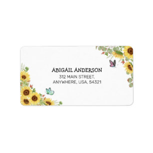 Étiquette d'adresse de Baby Shower Florale & Botan