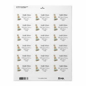 Étiquette d'adresse de Baby Shower Vintage Stack T (Feuille entière)