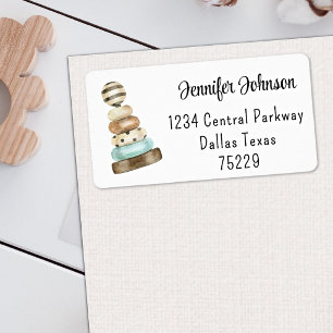 Étiquette d'adresse de Baby Shower Vintage Stack T