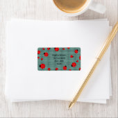 Étiquette d'adresse de coccinelles mignonnes rouge (En situation)