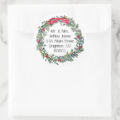 Étiquette d'adresse de couronne de Noël (Sac)