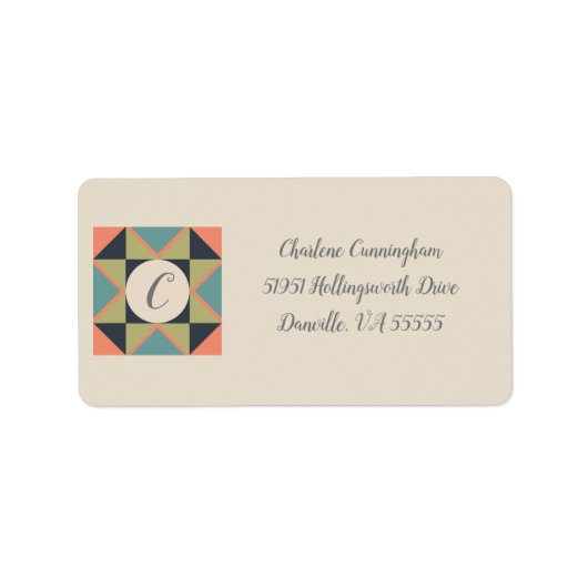 Étiquette d'adresse de courtepoint de grange vierg (Devant)