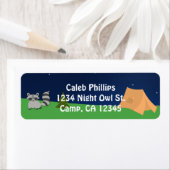 Étiquette d'adresse de fête d'anniversaire de camp (En situation)