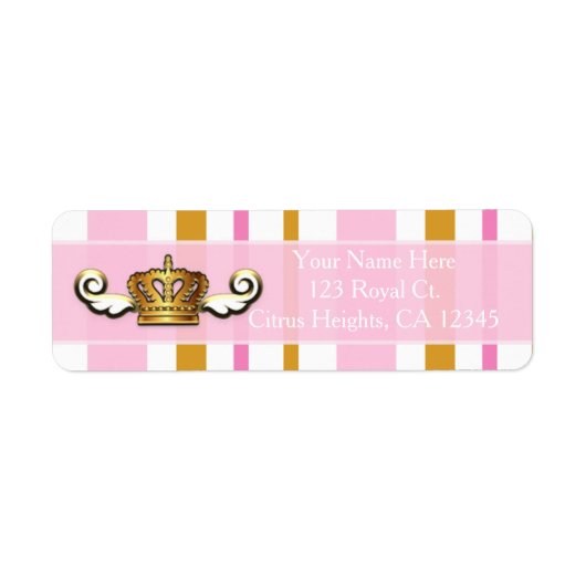 Étiquette d'adresse de fête de Princesse Rose Cour (Devant)