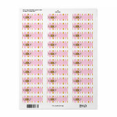 Étiquette d'adresse de fête de Princesse Rose Cour (Feuille entière)