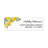 Étiquette d'adresse de fête sur le thème du citron (Devant)